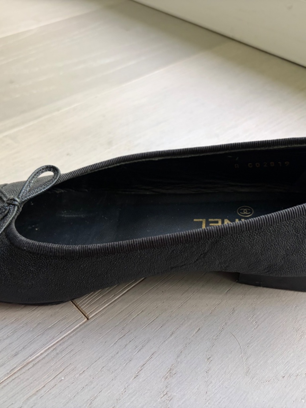 Chanel black ballet flats caviar leather 39 (US 8.5) - Picture 9 of 15